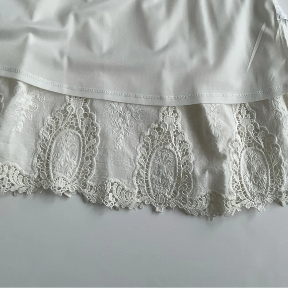 Monteau Los Angeles Summer Dress Small White Lace Sleeveless Short Zip Cotton - Picture 5 of 10